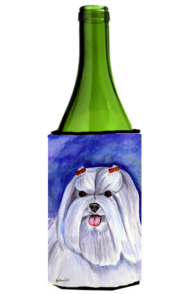 Picture of Carolines Treasures 7108LITERK Maltese Wine bottle sleeve Hugger - 24 oz.