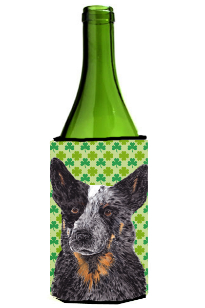 Australian Cattle Dog St. Patricks Day Shamrock Wine bottle sleeve Hugger - 24 oz.