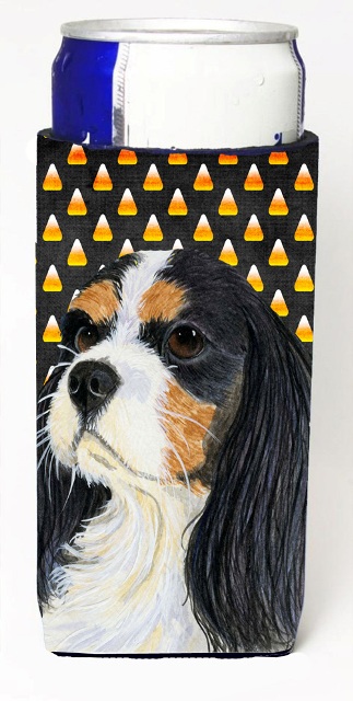 Cavalier Spaniel Tricolor Candy Corn Halloween Portrait Michelob Ultra bottle sleeves For Slim Cans - 12 oz.