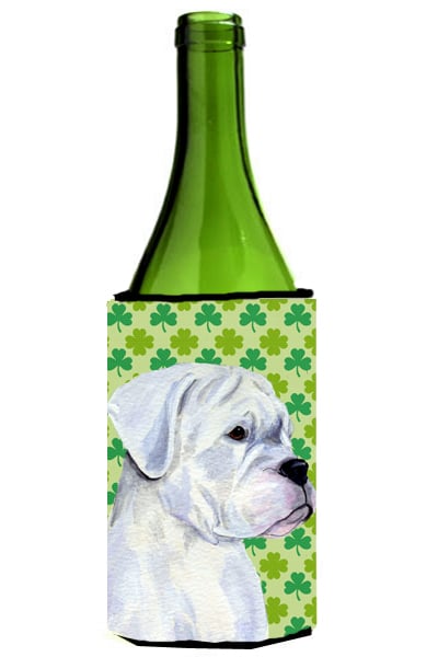 Boxer St. Patricks Day Shamrock Wine bottle sleeve Hugger - 24 oz.