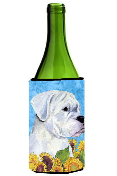 Boxer In Summer Flowers Wine bottle sleeve Hugger - 24 oz.