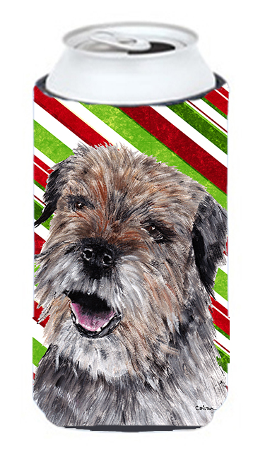 Border Terrier Candy Cane Christmas Tall Boy bottle sleeve Hugger - 22 To 24 oz.