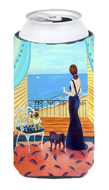 Lady With Her Pug Tall Boy bottle sleeve Hugger - 22 To 24 oz.