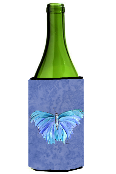 Picture of Carolines Treasures 8855LITERK Butterfly On Slate Blue Wine bottle sleeve Hugger - 24 oz.