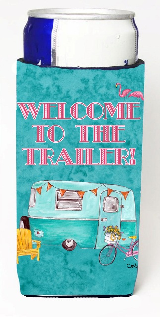8782MUK Welcome To The Trailer Retro Glamping Trailer Michelob Ultra bottle sleeves For Slim Cans - 12 oz.