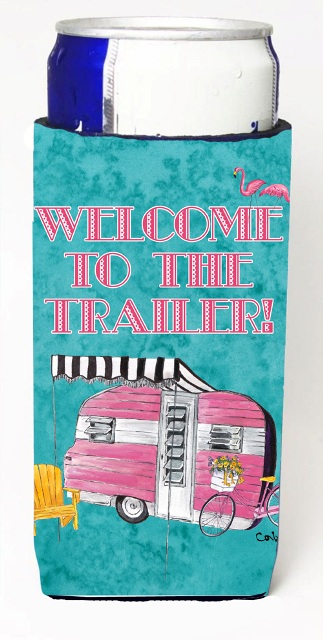 8783MUK Welcome To The Trailer Retro Glamping Trailer Michelob Ultra bottle sleeves For Slim Cans - 12 oz.