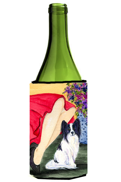 Lady With Her Papillon Wine bottle sleeve Hugger - 24 oz.