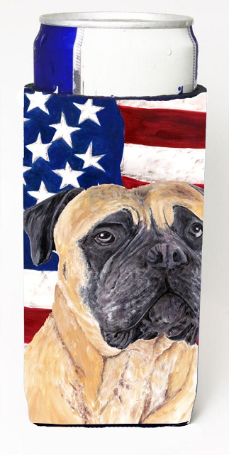Usa American Flag With Mastiff Michelob Ultra bottle sleeves For Slim Cans - 12 oz.