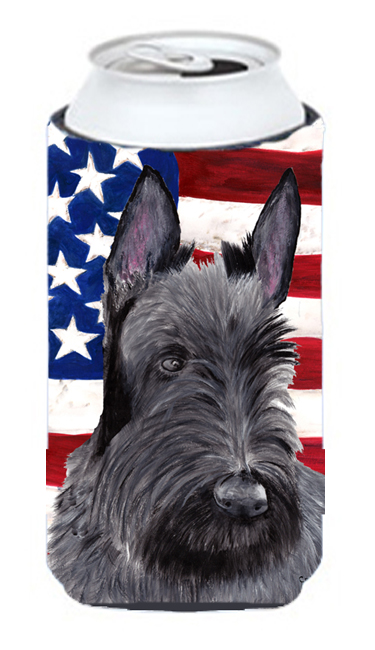 Usa American Flag With Scottish Terrier Tall Boy bottle sleeve Hugger - 22 To 24 oz.