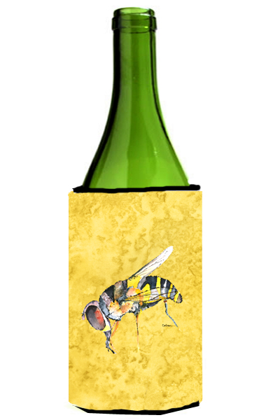 Picture of Carolines Treasures 8851LITERK Bee On Yellow Wine bottle sleeve Hugger - 24 oz.