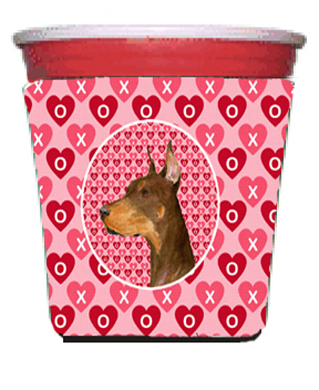 Doberman Red Solo Cup bottle sleeve Hugger - 16 To 22 oz.