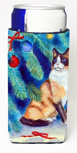 Christmas Tree Cat Michelob Ultra bottle sleeves For Slim Cans - 12 oz.