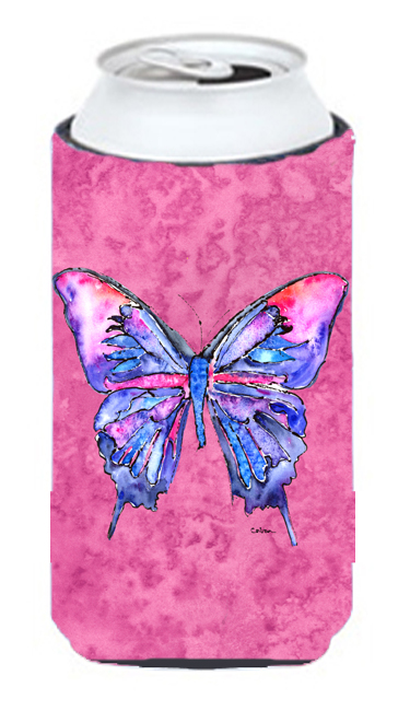Butterfly On Pink Tall Boy bottle sleeve Hugger - 22 To 24 oz.