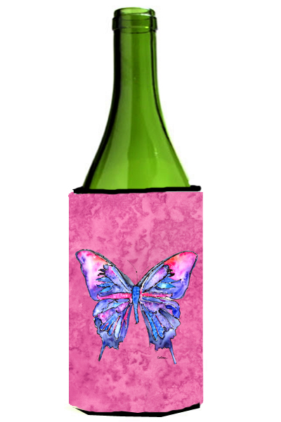 Picture of Carolines Treasures 8859LITERK Butterfly On Pink Wine bottle sleeve Hugger - 24 oz.