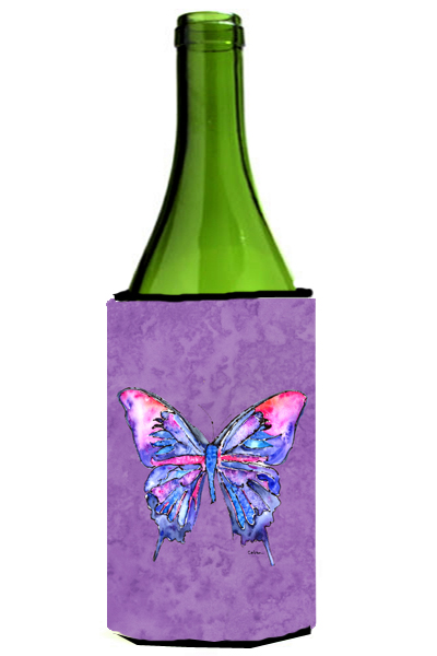 Picture of Carolines Treasures 8860LITERK Butterfly On Purple Wine bottle sleeve Hugger - 24 oz.