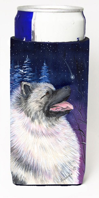 Starry Night Keeshond Michelob Ultra bottle sleeves For Slim Cans - 12 oz.