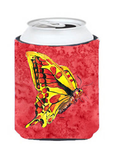 Picture of Carolines Treasures 8862CC Butterfly On Red Can Or bottle sleeve Hugger - 12 oz.