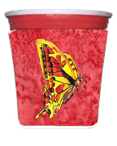 Butterfly On Red Red Solo Cup bottle sleeve Hugger - 16 To 22 oz.