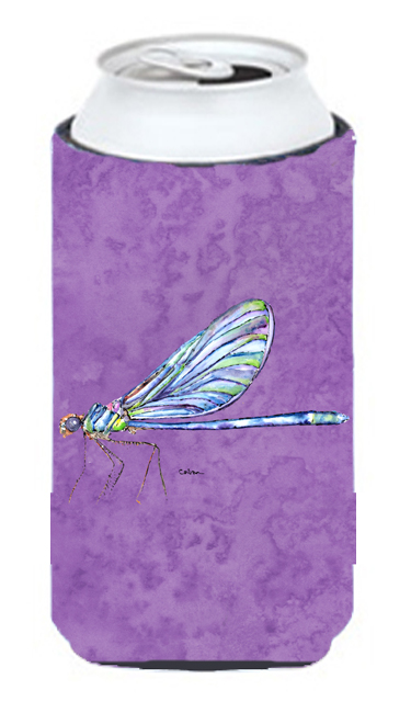 Dragonfly On Purple Tall Boy bottle sleeve Hugger - 22 To 24 oz.