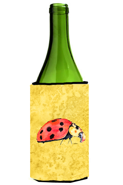 Picture of Carolines Treasures 8867LITERK Lady Bug On Yellow Wine bottle sleeve Hugger - 24 oz.