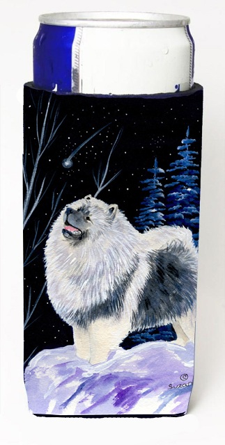 Starry Night Keeshond Michelob Ultra bottle sleeves For Slim Cans - 12 oz.