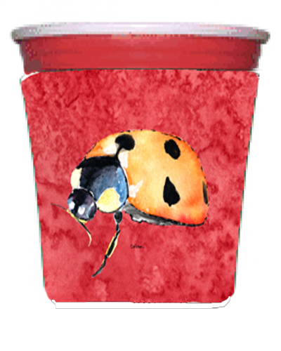 Lady Bug On Red Red Solo Cup bottle sleeve Hugger - 16 To 22 oz.