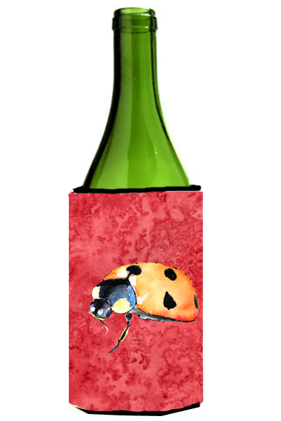 Picture of Carolines Treasures 8869LITERK Lady Bug On Red Wine bottle sleeve Hugger - 24 oz.