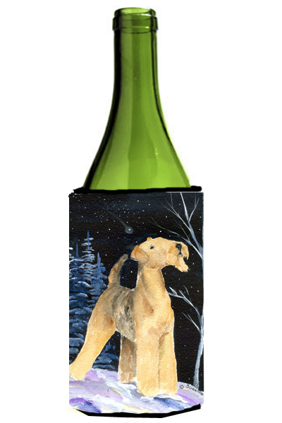 Starry Night Airedale Wine bottle sleeve Hugger - 24 oz.