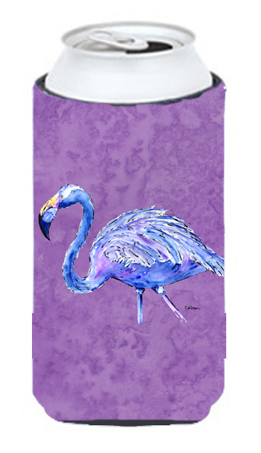 Flamingo On Purple Tall Boy bottle sleeve Hugger - 22 To 24 oz.