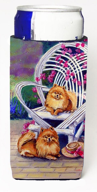 Picture of Carolines Treasures 7176MUK Red Pomeranians Michelob Ultra bottle sleeves For Slim Cans - 12 oz.