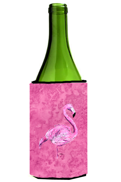 Picture of Carolines Treasures 8875LITERK Flamingo On Pink Wine bottle sleeve Hugger - 24 oz.