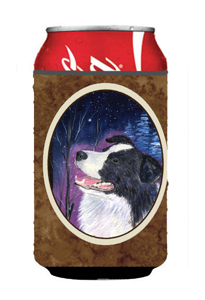 Starry Night Border Collie Can Or bottle sleeve Hugger - 12 oz.