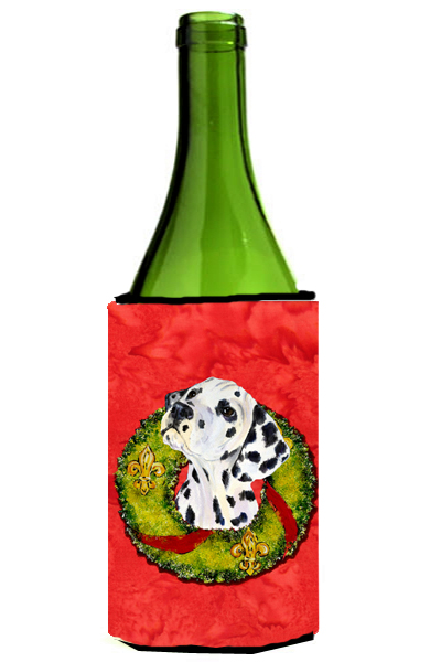 Dalmatian Christmas Wreath Wine bottle sleeve Hugger - 24 oz.