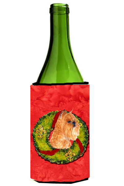 Brussels Griffon Christmas Wreath Wine bottle sleeve Hugger - 24 oz.
