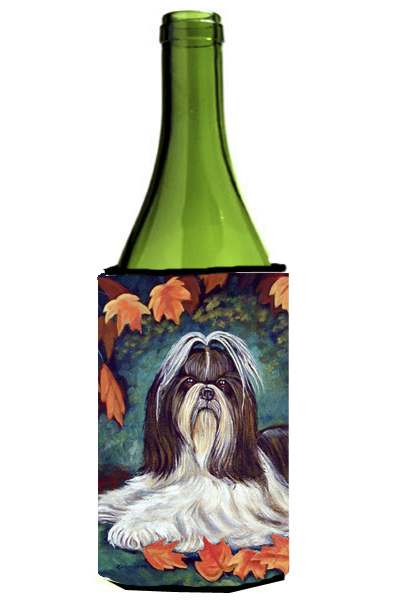 Picture of Carolines Treasures 7182LITERK Autumn Leaves Shih Tzu Wine bottle sleeve Hugger - 24 oz.