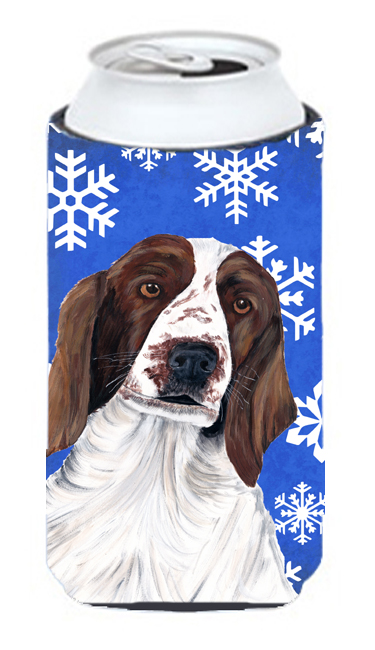 SC9380TBC Welsh Springer Spaniel Winter Snowflakes Holiday Tall Boy bottle sleeve Hugger