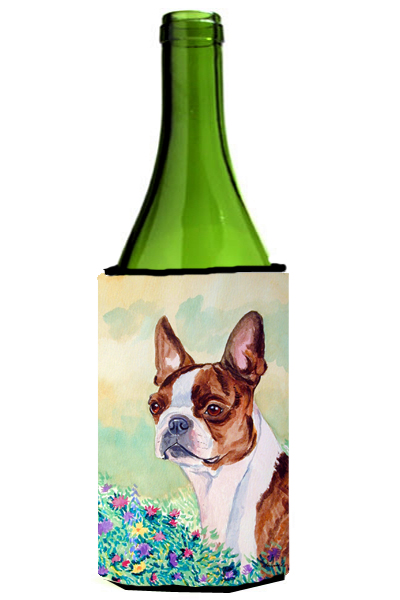 Picture of Carolines Treasures 7222LITERK Red And White Boston Terrier Wine bottle sleeve Hugger