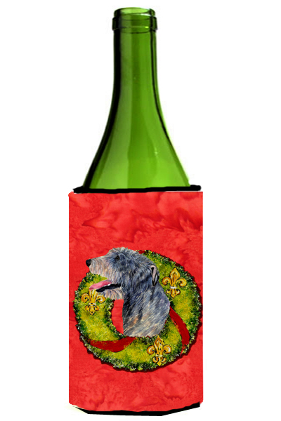 Irish Wolfhound Cristmas Wreath Wine bottle sleeve Hugger