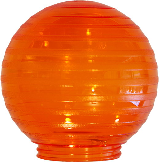 Picture of Polymer Products 3216-52630 Sphere 6 in. Etched Orange Acrylic Festival Replacement Globe- Pack Of 6