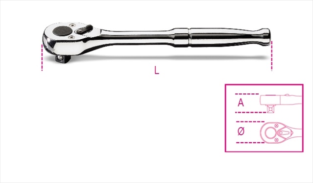 Picture of Beta Tools 009000905 900M-55 0.25 in. Reversible Ratchet With Metal Handle