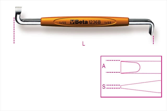 1236B 1.2mm x 8mm Offset Screwdriver for Slotted Head Screws