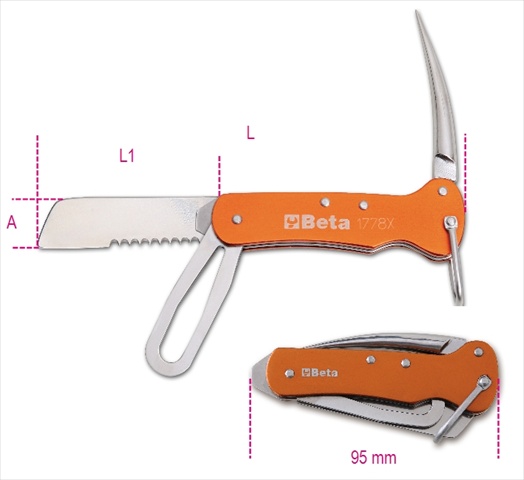 Picture of Beta Tools 017780050 1778 X-Nautical Knives- Aluminium Handle