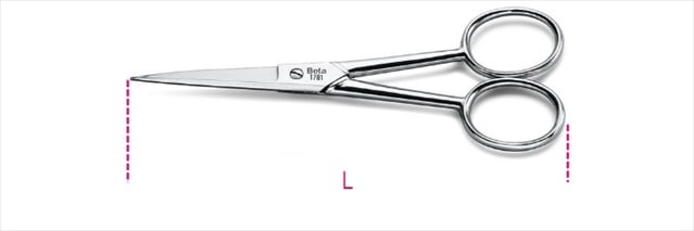 Picture of Beta Tools 017810001 1781-Slim Long Blade Scissors