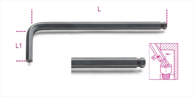 Picture of Beta Tools 000960989 96BP-AS 0.09 in. Ball Head Offset Hexagon Wrenches Burnished