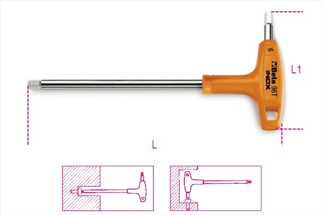 000961935 96T Inox 2- 5 - Offset Hexagon Key Wrenches -  Beta Tools