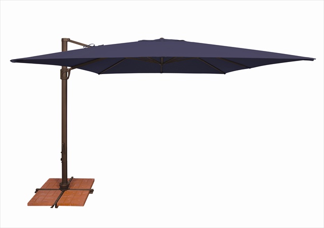 Isabella Modern Classic Navy Blue Sunbrella Aluminum Cantilever Square Umbrella