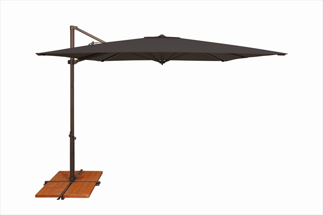 8.6 ft. Skye Square Rotating Cantilever Umbrella With Cross Base  Black