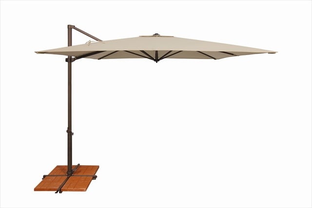 8.6 ft. Skye Square Rotating Cantilever Umbrella With Cross Base  Beige