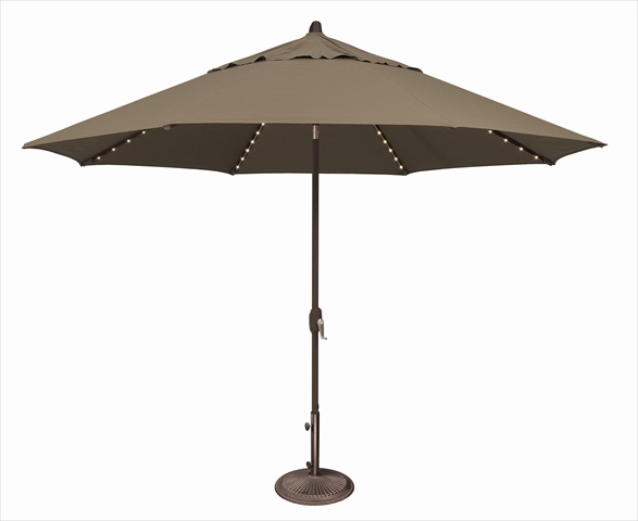 11 ft. Lanai Pro Octagon Market Umbrella with Star Light  Taupe -  Gan Eden, GA2650435