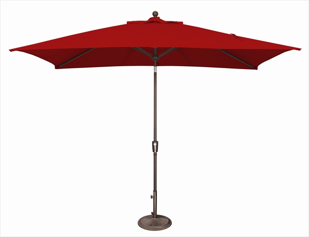Alaina Modern Classic Red Sunbrella Bronze Aluminum Outdoor Umbrella